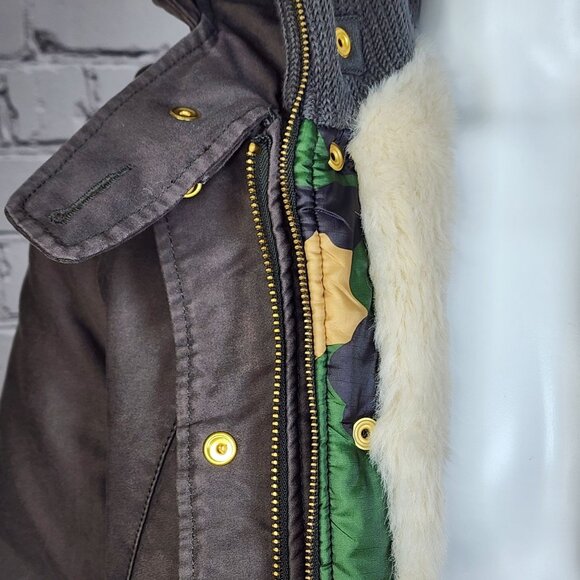 True Religion Dark Khaki Removable Liner Parka, Women's Medium - Picture 9 of 16